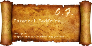 Oszaczki Fedóra névjegykártya